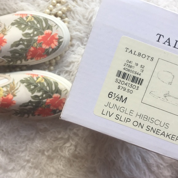 NWT • TALBOTS Jungle Hibiscus Slip On Sneaker - Picture 10 of 16